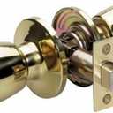 Master Lock TUO0303 Tulip Door Knob with Lock, Polished Brass