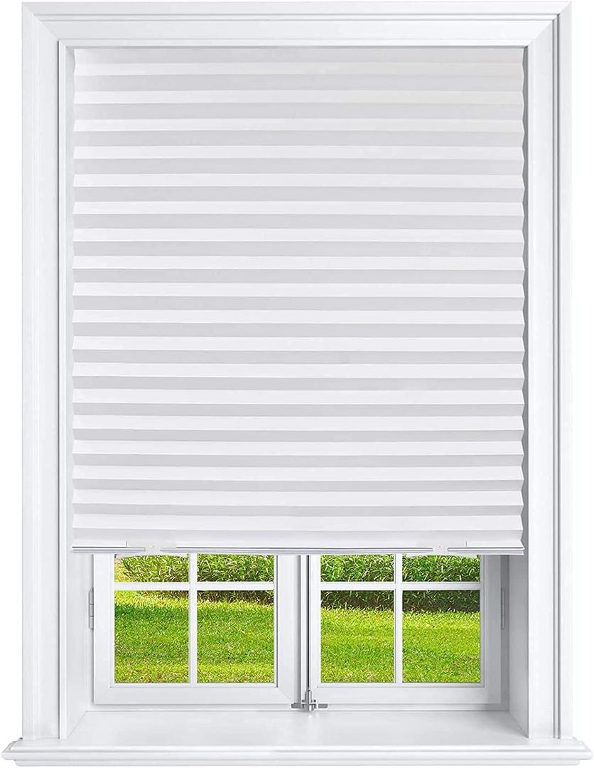 Mirrotek Pleated Window Paper Shades Light Filtering Blinds White 36" x 69" (Pack of 6 Temporary Blinds),MT1050