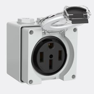 50 Amp Power Outlet Box,NEMA 14-50R Outlet 125/250Volt Weatherproof Outdoor Receptacle Panel,50 Amp RV Receptacle for Electric Vehicles,Camper, Generator, etc.ETL Listed