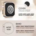 Thin Slim Band and Case Compatible for Apple Watch Bands Women Men 40mm 44mm 42mm 46mm 41mm 45mm, Silicone Sport Strap Cover and Screen Protector for iWatch Series 11/10/9/8/7/6/5/4/SE 3 (Milk Tea)