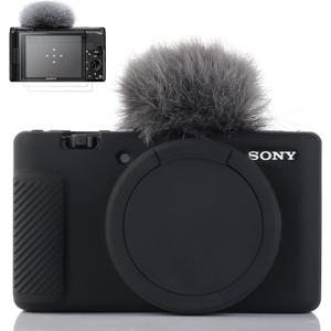 Camera Case for Sony ZV-1, ZV1 Camera Case Digital Camera Anti-Scratch Slim Fit Soft DSLR Camera Sleeve with ZV1 Screen Protector for Sony ZV-1 (Black)