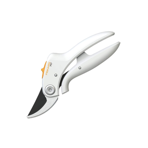 Fiskars Pruner Bypass P57, White, for Fresh Branches and Twigs up to Ø 2 cm, Length: 18 cm, Weight: 140 g, White/Orange, FiberComp/High Steel, Light, 1026916