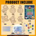 SYUCVQI 12 Pcs Halloween Astronaut Wooden Painting Craft Kits - Halloween Astronaut Art DIY Painting Cutouts Non Candy Alternatives Party Favors for Space Universe Theme School Activities Supplies