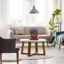 Faux Lavender Plant in Pot, Fake Flowers Arrangement for Table Centerpieces, Faux Plants Indoor Potted Plants Artificial Decor Fake Lavender Flowers Purple Home Office Decor for Women (Red)