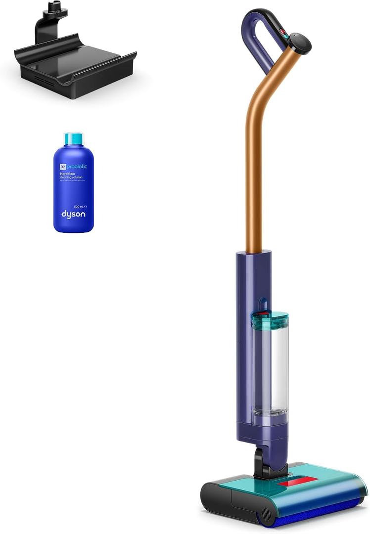 Dyson Clean+Wash Hygiene Wet and Dry Cleaner for Hard Floors - Cordless, 70 Minutes Run time, lays Flat, Anti-Tangle, self-Cleaning Roller, Drying Dock