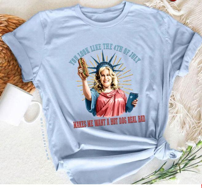 You Look Like The 4th Of July Makes Me Want A Hot Dog Real Bad T-Shirt, 2XL Blue
