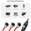 XLR Pass Through Cable,2FT, XLR Female to D-Type 3 Male Splitter Cable,20AWG 6N Silver-Plated Copper Conductor No Solder,for Stage Box,Patch Panel,Floor Box-No Solder Pro Audio Installations