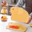 Baby Food Small Cutting Board for Kitchen, Double Sided Chopping Board for Meat & Vegetables & Fruits, Built-in Grinding Area, Food Grade PP, Non-Slip, Anti-overflow, Lightweight for Outdoor Camping