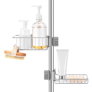 Clawfoot Tub Caddy(Shower Rod Not Included) - Stainless Steel Shower Shelves and Soap Caddy