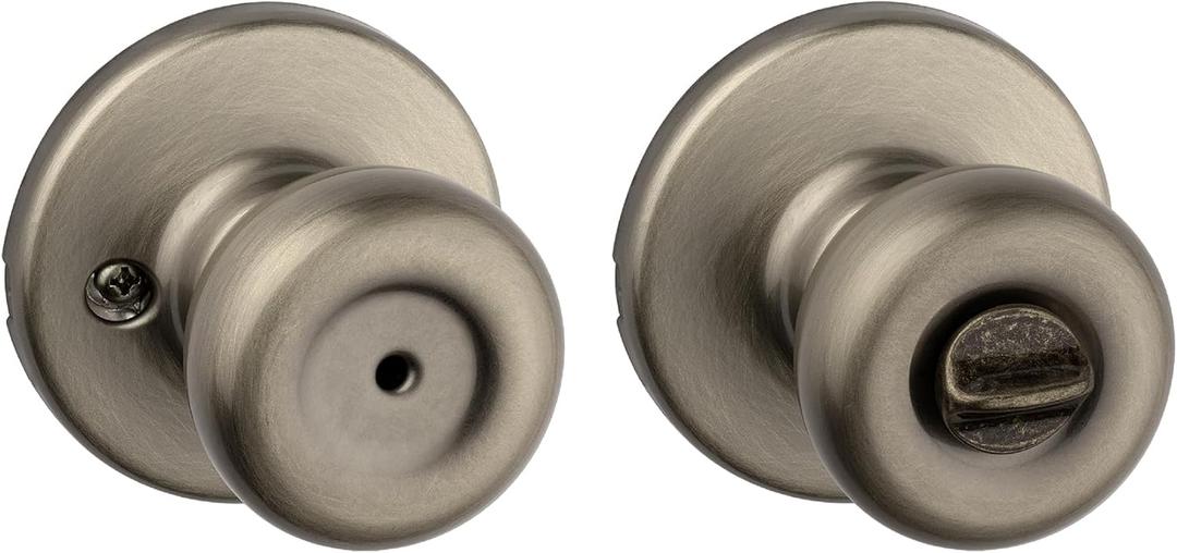 Kwikset 93001-869 Tylo Bed & Bath Knob in Antique Brass, Privacy