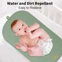 2 x Portable Baby Diaper Changing Mat,Soft Faux Leather, Wipeable & Easy to Clean,for Home or Travel, Waterproof, with Storage Strap,Easily Put into Diaper Bag,30 x 17 in (Sage Green)