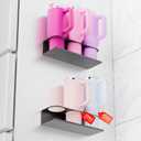 Magnetic Cup Holder for Stanley 30&40 oz Water Bottles, 2Pack Tumbler Organizer for Stanley Cup Accessories, Non-Destructive, Flexible Disassembly, Ideal for Kitchen Enamel Panel, and Fridge (Black)