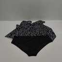 Tankini Swimsuit for Women Tummy Control Two Piece Bathing Suit V Neck Flowy Swimwear Top with Bottom (Small, Black White Spots)