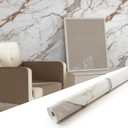 Marble Peel and Stick Waterproof Wall Paneling, 118" x 47" Calacatta Gold Matte Finish Self-Adhesive Backsplash Tile Vinyl Wall Panel for Kitchen Bathroom Wall Decor, Covers 38.75 Sq. Ft.