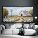 Large Rustic Painting Wall Art Farmhouse Barn Picture for Living Room Windmill Home Bedroom Decoration Modern Art Framed Artwork Decor 24x48inch