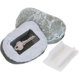 Bits and Pieces - Hide-A-Key Stone Safe Gadget - Fake Rock Spare Key Hider - Weather Resistant Yard Decorations - Decorative Garden Stones