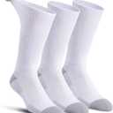 Diabetic Socks for Men & Women  Viscose from Bamboo Crew Socks, Non-Binding, Cushioned Athletic for Sensitive Feet, 3 Pairs (Large)