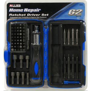 Allied Tools 66527 Home Repair 62 piece Ratcheting Driver Set