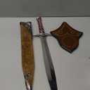 | Legendary Adventurer's Sword | Medieval Styled Authentic Steel Sword | Hand-Crafted Engraved J2 Steel Blade with Leather Cover | Wall Mounting Scabbard Included
