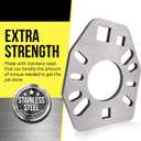 Mission Automotive Pinion Flange Holding Tool - Stainless Steel, Silver Powder Coated, 2x 1/2 In Square Sockets
