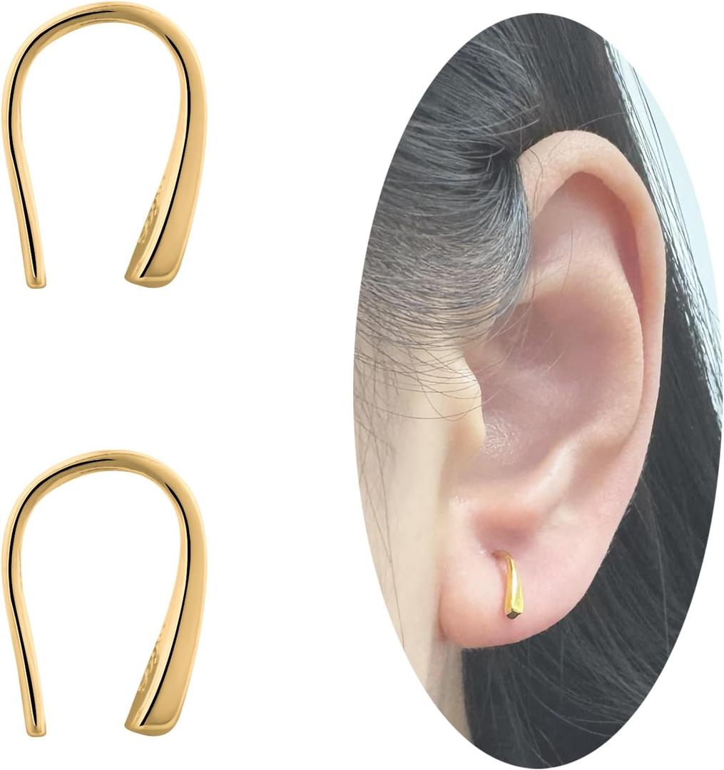 Tiny Pull Through Earrings Small Threader Earrings S999 Sterling Silver Earrings Hypoallergenic Teardrop Earrings Drop Earrings for Women Trendy - Silver & Gold