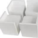 Set of 4 Bed Risers Furniture Square Risers 2 Inches Wooden Heavy Duty Black Bed Lifts for Sofa Couch Chair Table Legs,Helps You Storage Under The Bed (White)