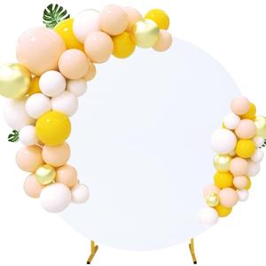 6FT Round Wedding Arch Cover for 6FT Circle Arch Stand, Thick Polyester Fabric Adjustable Circle Arch Backdrop Cover for Wedding Birthday Party Baby Shower Photography DecorationWhite