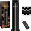 Monhallnow Waterless Scent Diffuser Starter Kit – 1000 Sq Ft Coverage, Suitable for Home & Hotel Series Diffuser, Includes 5 Scent Oils, Remote Control, Large Room Essential Oil Diffuser, Ultra Black