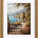 Golden State Art 16x20 Ornate Picture Frame Display 12x16 Photo With Mat | Frame with Plexiglass, Ornate Picture Frames for Wall Display, 12x16 Photo With Mat or 16x20 without Mat for Antique Decor