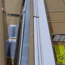 SMARTSTANDARD Sliding Closet Door, 64"80"(Double Barn Doors 33"), Double Frosted 3 Panel Glass Sliding Door with Hardware Kit, Pre-Drilled Door Panel, Need to Assemble, MDF with PVC Surface, White