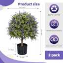 Artificial Lavender Topiary Ball Trees, 2 Set of UV Resistant Fake Evergreen Shrubs Bushes Plants, Faux Bushes for Outdoor Indoor Front Porch Garden Yard