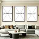 Large Framed Black Gold Canvas Wall Art for Living Room, Set of 3, 24x36 In