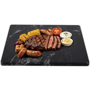 Marble Cutting Board For Kitchen, 16x16 Inch Pastry Board, Black Marble Slab With Non-Slip Feets For Cheese, Candy, Baking, Chocolate, Pack Of 1 Piece