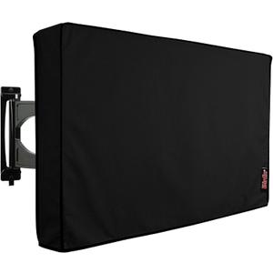iBirdie Outdoor TV Cover 55 to 58 inch Weatherproof, Cover Size 55''L x 35''H, Waterproof for Outside Flat Screen 55 to 58 inch TV, Black, 600D Thick Fabric Screen Protector with Bottom