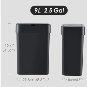 ELPHECO Bathroom Trash Can with Lid 2.5 Gallon Motion Sensor Slim Garbage Can Small Touchless Trash Bin Bathroom Decor 9.5 Liter Smart Waste Basket for Bedroom, Living Room, Toilet (Black)
