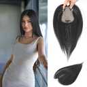 Hair Toppers for Women Real Human Hair, 3603D Bangs Clip Human Toppers for Women with Thinning Hair Realistic Scalp Line (Brown Black, 3D Side Bangs (11 * 7))