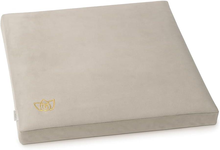Florensi Meditation Cushion - Comfortable Floor Pillow - Traditional Tibetan Meditation Pillow with Beautiful Velvet Cover - Large Floor Cushion Seating for Adults - Premium Yoga Buckwheat Bolster, 32 Inches Wide X 3 Inches Thick