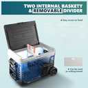 EUHOMY 12 Volt Refrigerator, 37QT(35L) Electric Cooler, Portable Freezer 12V/24V DC 110-240V AC, 12V Fridge -4~68, 12V Cooler with Wheels & 2 Baskets for Travel, Truck, Boat, Camping