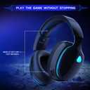 Gaming Headset Wireless 2.4GHz for PS5, PS4 Fortnite/Call of Duty/FPS Gamers, PC, Switch, Bluetooth 5.3 Gaming Headphones with ENC Microphone, Surround Sound, 40+H Battery (Black)