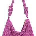 Rhinestone Purse Sparkly Evening bag Silver Clutch Purses for Women Evening, Cross Body Handbags for Party Prom Club Wedding (Pink)