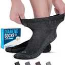 Doctor's Select Diabetic Ankle Socks with Grippers for Men and Women - 4 Pair 1/4 Length Neuropathy Socks for Women (Medium, Brown/Gray Pack - 4 Pairs)