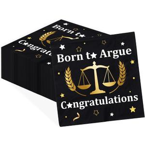 100 Pcs Born to Argue Paper Napkins 6.5 x 6.5 Inch 2 Ply