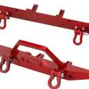 Aluminum Front Rear Bumper & Trailer Hook Compatibke with MN Model MN128 MN-128 1/12 RC Car (Red)