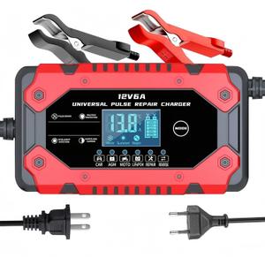 Battery Charger 6-Amp 12V Automatic Smart Battery Trickle Charger, Battery Maintainer Desulfator with Temperature Compensation for Car Truck Motorcycle Lawn Mower Marine