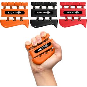 Grip Strength Trainer, Finger Strength Trainer for Grip Strength Training for Fingers, Wrists, and Hands for Home, Office, Gym, Climbing, Athletes, Musicians, and Therapy (Orange/Black/Red)