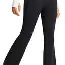 Baleaf Women's Fleece Lined Pants Water Resistant Winter Thermal Warm Flare Leggings Bell Bottom Yoga Pants with Pockets (Medium, Black)