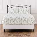 Chanasya Premium Printed King Bed Sheet Set 4-Piece - Soft Lattice Bamboo Print - 1 Flat Sheet 1 Fitted Sheet and 2 Pillowcases - Wrinkle Resistant Microfiber Sheets - Creme - King