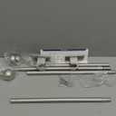 ENJOYBASICS No Drill Curtain Rods for Window 28 to 60 Inches, 5/8 Inch Diameter Renter Friendly Drapery Rod with Adhesive Brackets without Drilling, Adjustable from 27 to 65 Inches, Nickel