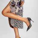 GOSERCE Rhinestone Heels Dressy Women's Stiletto Pointed Toe Pumps Mesh High Heel Pumps Fashion Prom Wedding Evening Party Shoes (Black, M)