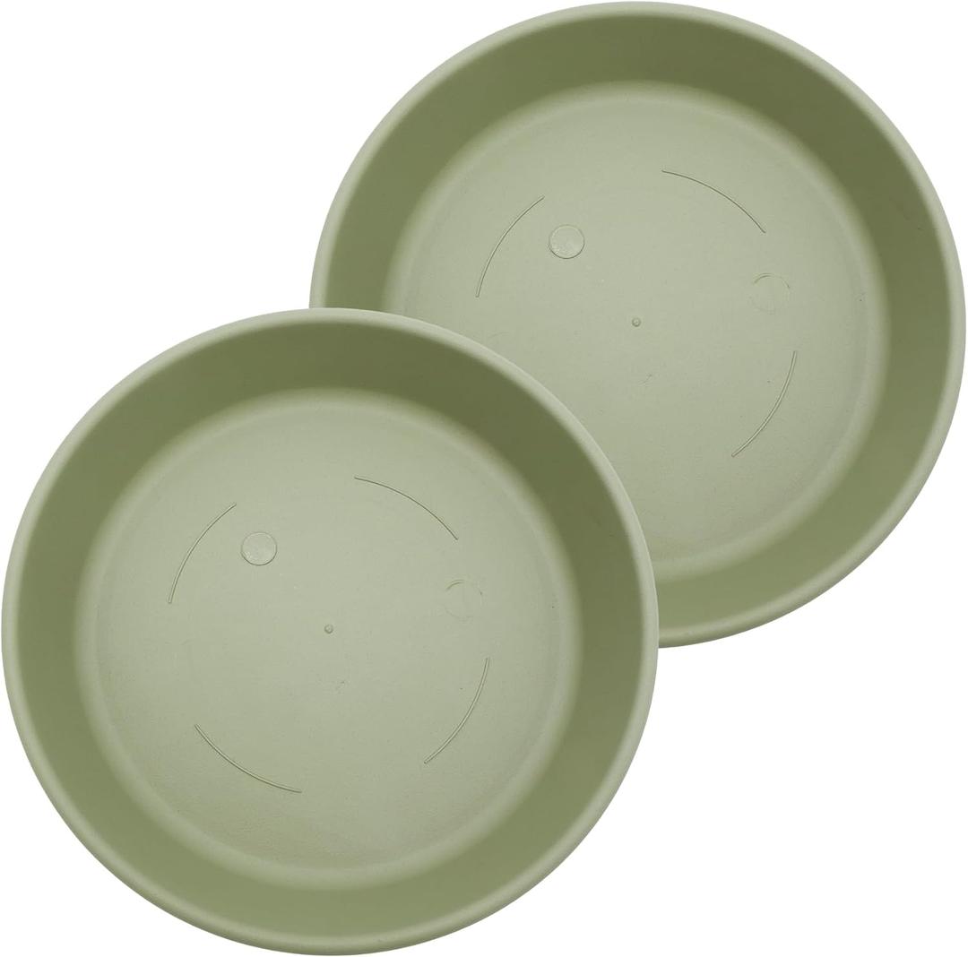 Classic Round Planter Pot, 21 Inch, Green, 2-Pack